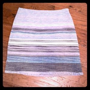 Loft skirt blue and gray multicolored, lined Sz 6p